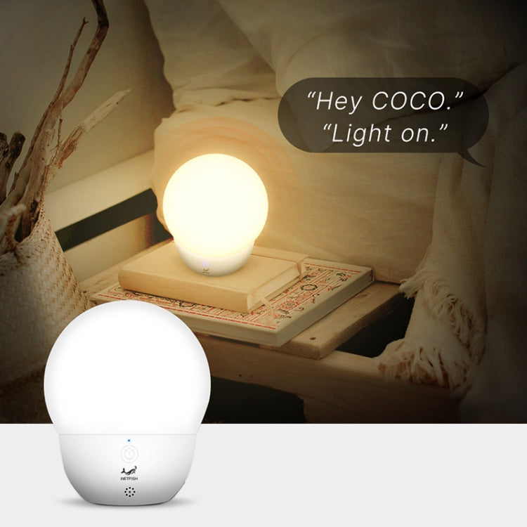 INETFISH DZY2021 Voice Smart Night Light Bedroom LED Eye Protection Desk Lamp Wireless Remote Control Bedside Lamp(Night Pearl Off-line Voice)