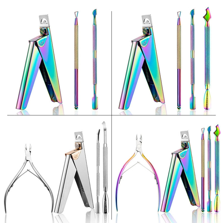 FABIYAN Nail Art Scissors Set Stainless Steel Nail Clippers Dead Skin Scissors Remover Steel Push, Specification: Set 5