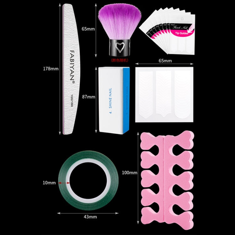 FABIYAN Nail Brush Nail Piece Set Nail Art Polishing Supplies Set, Specification: Transparent Semi-sticked Small Set