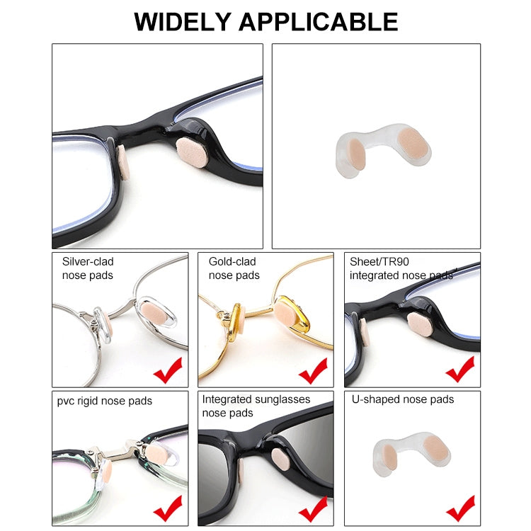 20 PCS Glasses Nose Strip Soft EVA Sponge Nose Mat Comfortable No Pressure Mark Does Not Remove Makeup Anti-Height Eye Frame Nose, D-type Black 1.0mm