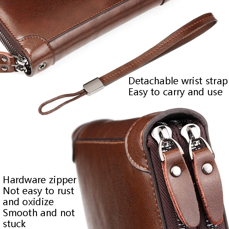 WEIXIER W88  Handbags Men Pu Hand Tested Handbags Multi-Function Wallet(Brown)