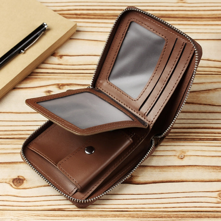 WEIXIER W98 Men Hand Take Short Wallet Zipper Bag(Khaki)