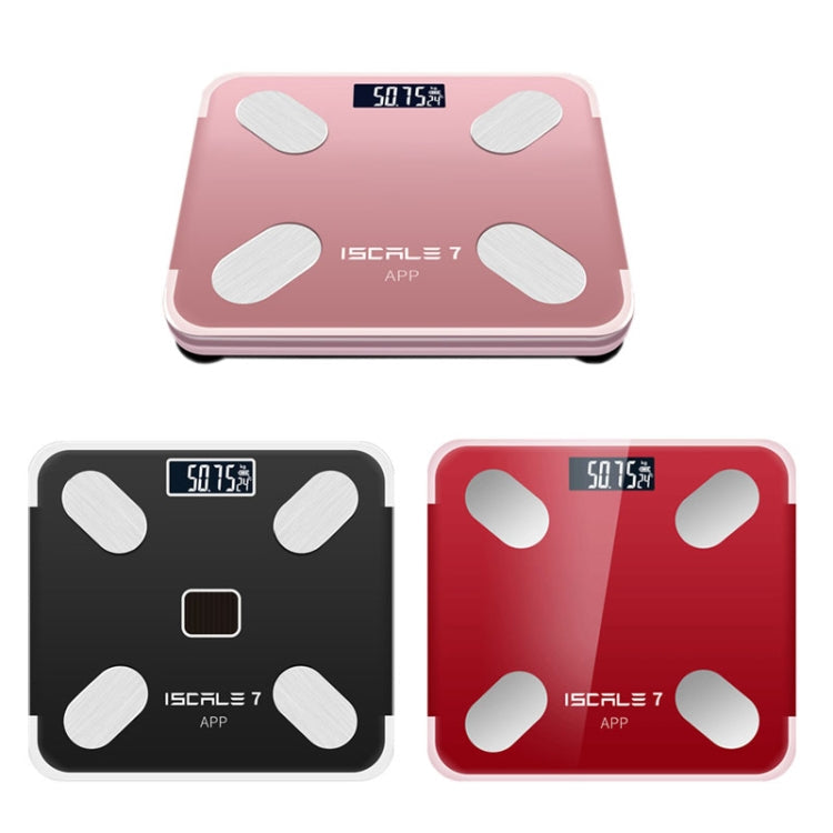 ISCRLE7 Smart Weight Scale Bluetooth Body Fat Measuring Instrument Battery Model(Bright Black)