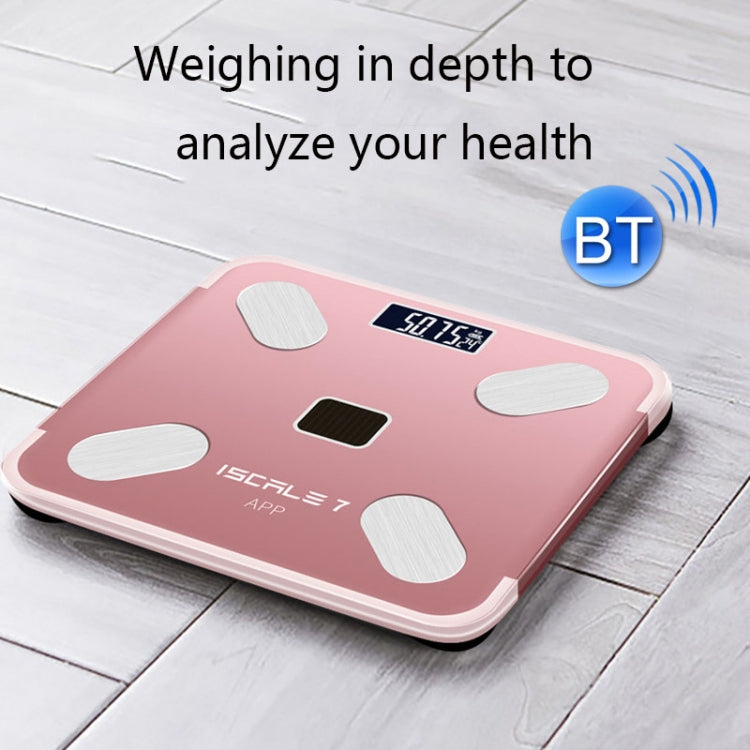 ISCRLE7 Smart Weight Scale Bluetooth Body Fat Measuring Instrument Light Energy Charging(Red)