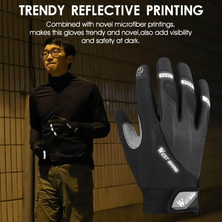 WEST BIKING YP0211209 Bicycle Gloves Shock Absorber Anti-Slip Touch Screen Glove, Size: M(Yellow Black)