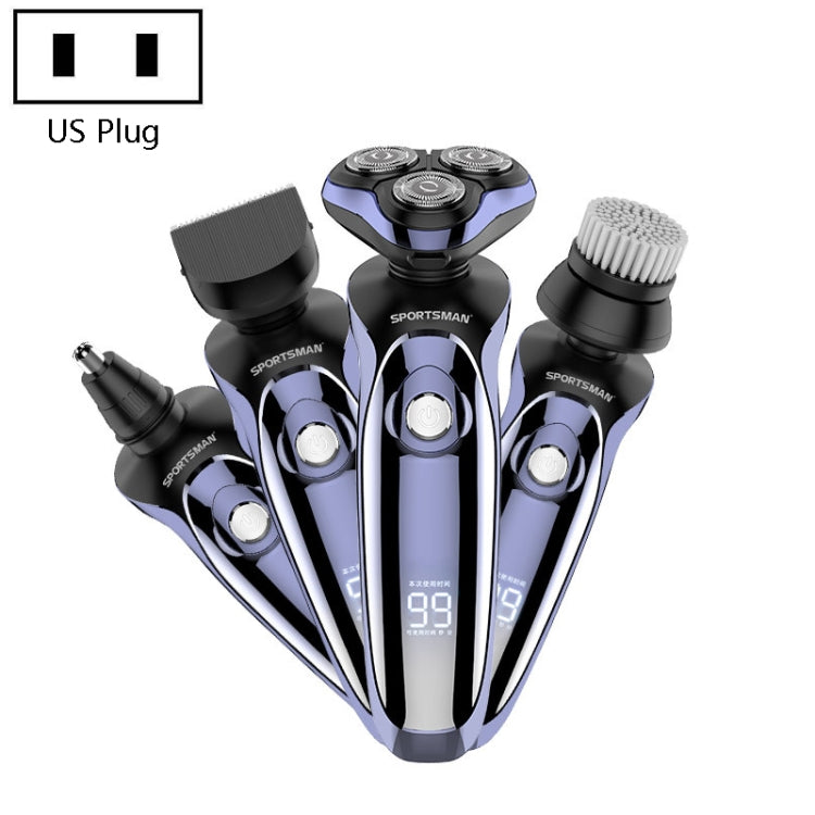 Sportsman SM-530 Electric Men Shaving Knife Multi-Function Base Charging Digital Water Washing Razor, US Plug