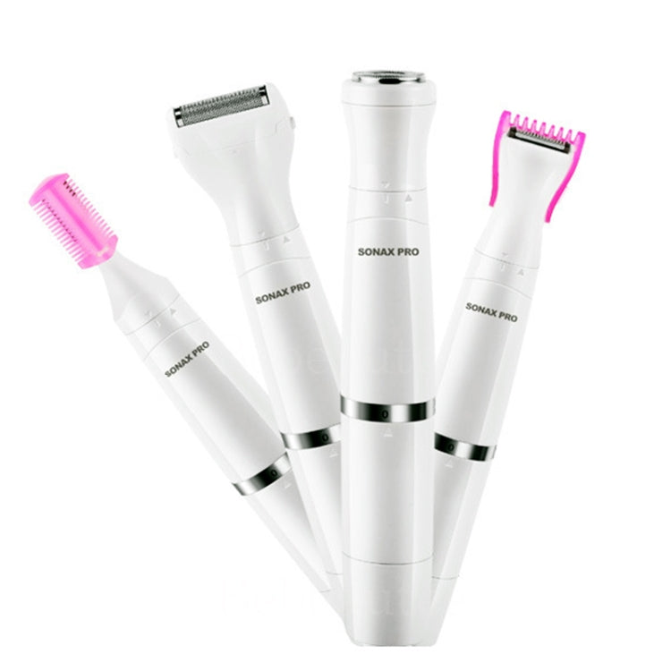 SONAX PRO SN-8933 4 In 1 Electric Women Shaver Multi-Function USB Charge Scraping Knife Hair Removal Device(White)