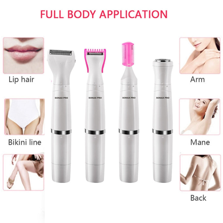SONAX PRO SN-8933 4 In 1 Electric Women Shaver Multi-Function USB Charge Scraping Knife Hair Removal Device(White)