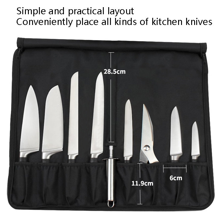 WESSLECO Chef Knife Storage Bag Knife Roll Bag(Black)