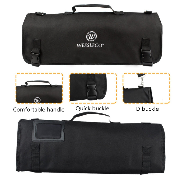 WESSLECO Chef Knife Storage Bag Knife Roll Bag(Black)