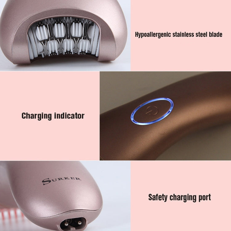 Suker SK-517  Electric Water Eluting Hair Removal Device Women Household Hair Plucker Multifunctional Two-In-One Shaver Epilator(Pink)