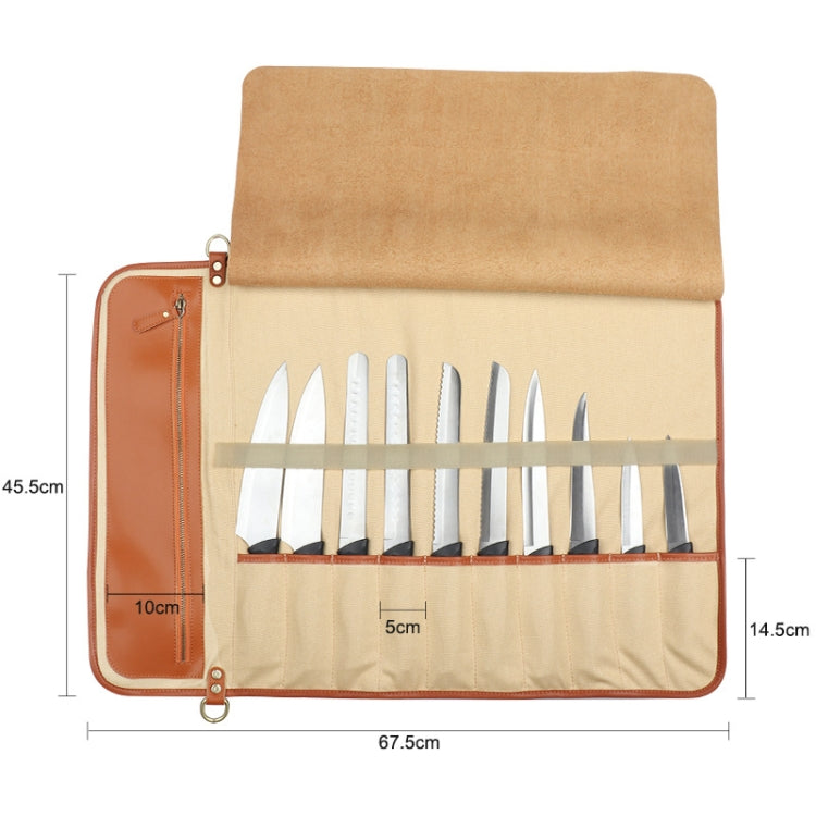 WESSLECO Chef Knife Storage Bag Portable Roll Knife Storage Bag(Black)
