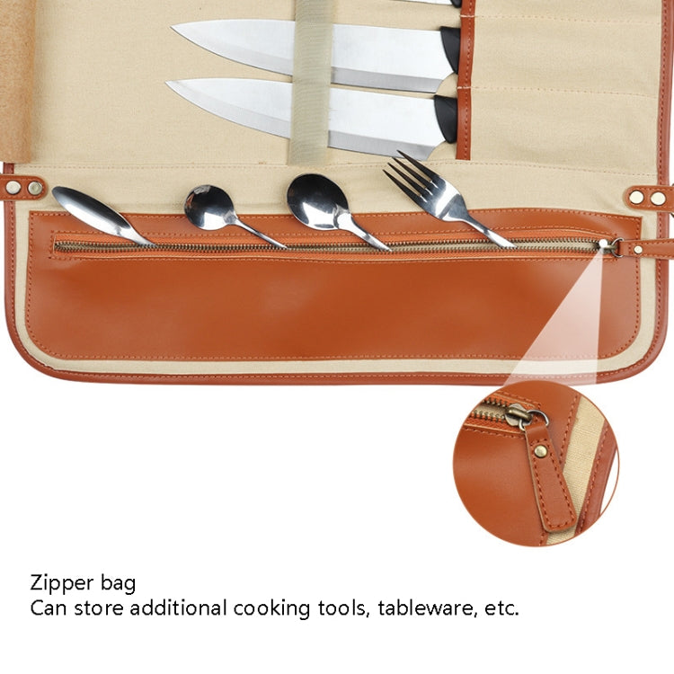 WESSLECO Chef Knife Storage Bag Portable Roll Knife Storage Bag(Black)
