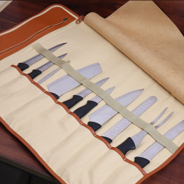 WESSLECO Chef Knife Storage Bag Portable Roll Knife Storage Bag(Black)
