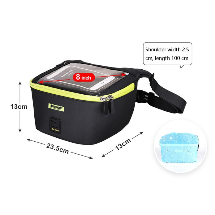 Rhinowalk X21923 Bicycle Front Hanging Bag Multi-Function Bike Waterproof Front Bag(Full Black)