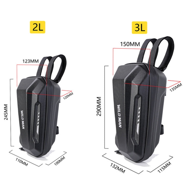 WILD MAN Electric Sooter Hard Shell EVA Front Bag Folding Bicycle Bag, Size: 3L