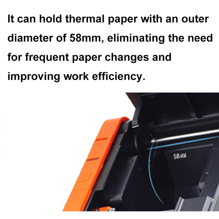 Xprinter XP-T58L 58mm Supermarket Cashier Receipt Thermal Printer, Spec: Parallel Port(US Plug)