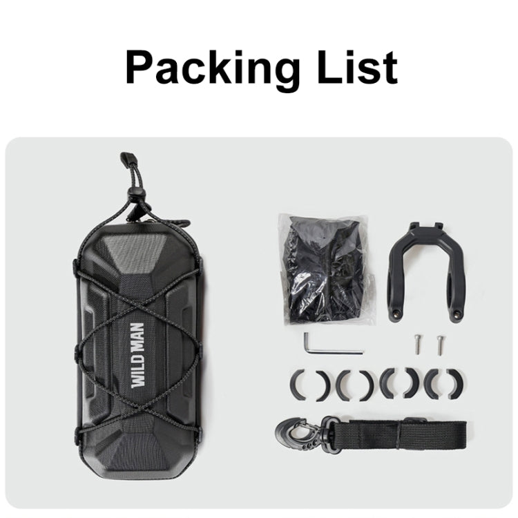 WILD MAN XT17 2L Bicycle EVA Hard Shell Front Bag Outdoor Cycling Handlebar Bag(Black)
