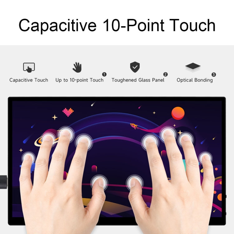 Waveshare 13.3 Inch 2K 2560×1440 HDMI/Type-C Display Interface AMOLED Touch Display(US Plug)