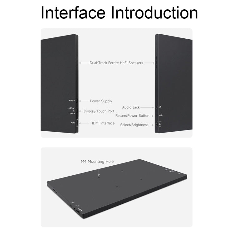 Waveshare 13.3 Inch 2K 2560×1440 HDMI/Type-C Display Interface AMOLED Touch Display(US Plug)