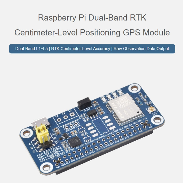 Waveshare For Raspberry Pi LC29H Series Dual-Band L1+L5 Positioning GPS Module, Spec: (AA) GPS HAT
