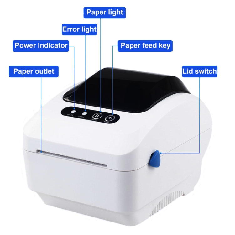 Xprinter XP-320B 80mm Thermal Barcode Supermarket Cashier Label Printer, Spec: USB+Bluetooth(EU Plug)