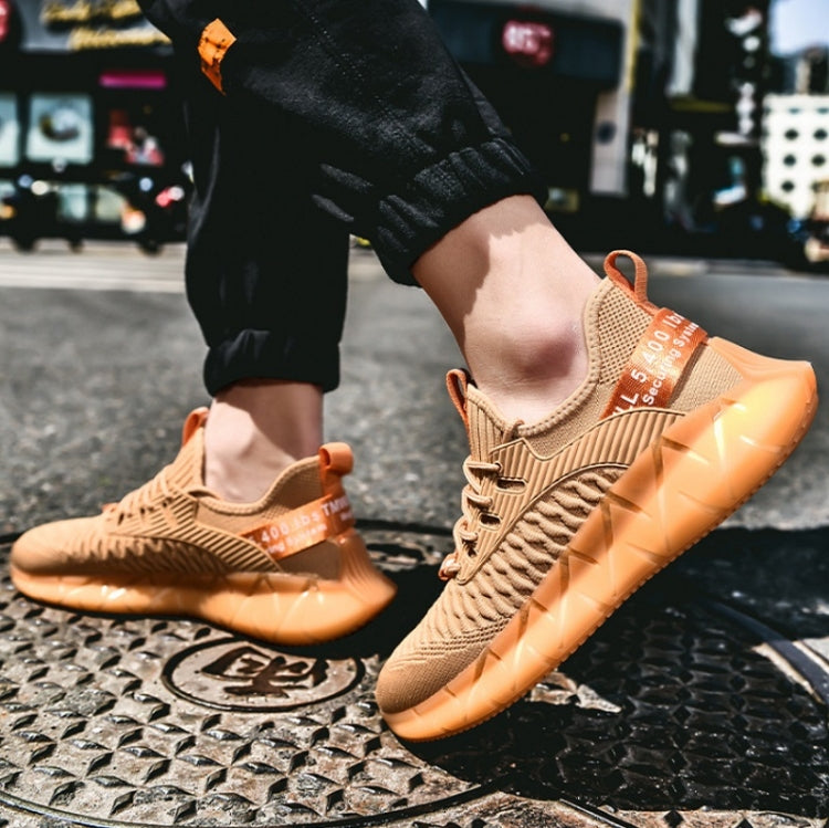 Men Lightweight Breathable Mesh Sneakers Flying Woven Casual Running Shoes, 42, 43, 44, 45, 46