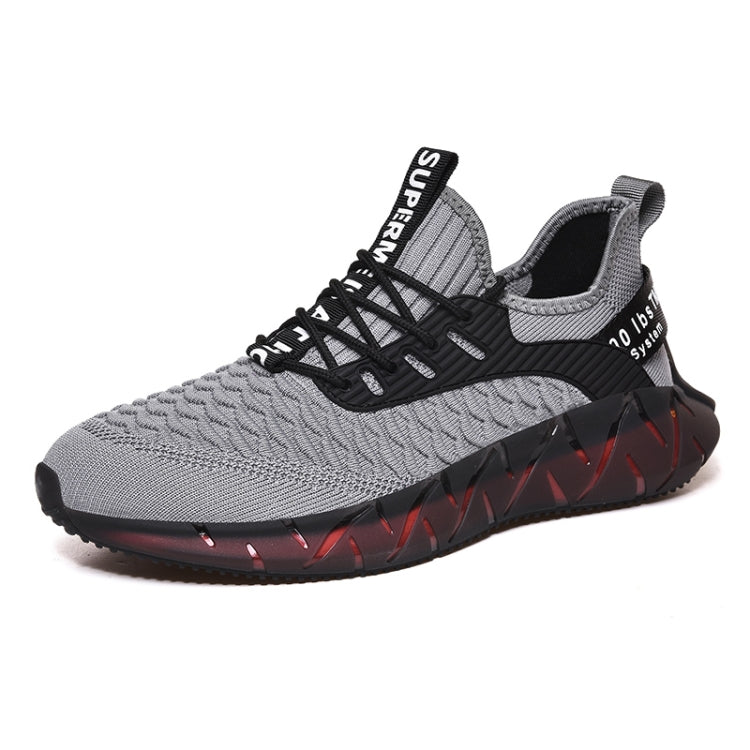 Men Lightweight Breathable Mesh Sneakers Flying Woven Casual Running Shoes, 42, 43, 44, 45, 46