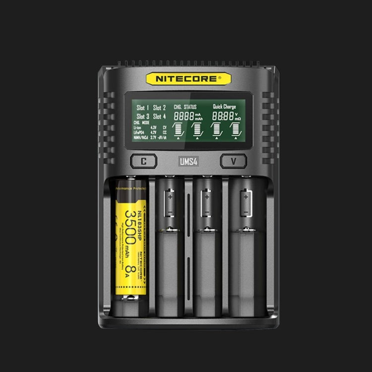 NITECORE Fast Lithium Battery Charger, US Plug, UMS4, UMS2