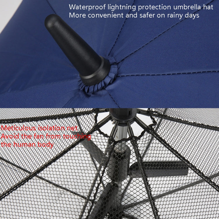 PGM YS005 Golf Umbrella Self-Contained Electric Fan Sunscreen Umbrella(Lake Blue)