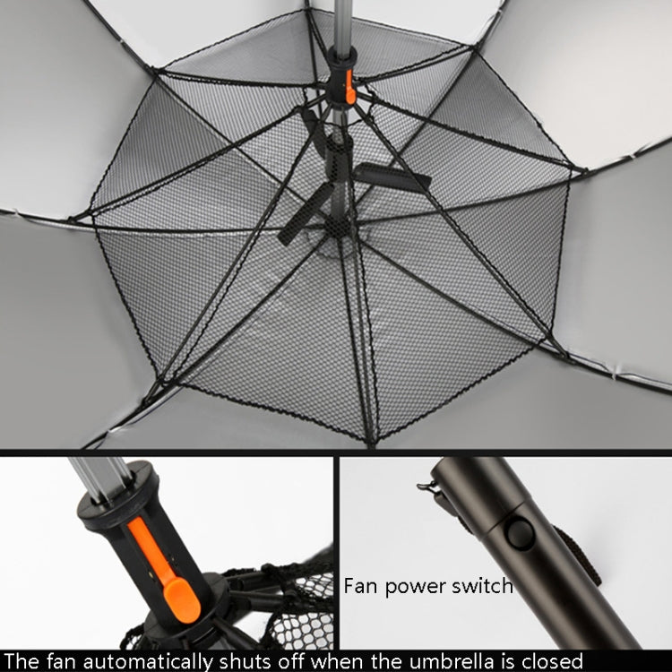 PGM YS005 Golf Umbrella Self-Contained Electric Fan Sunscreen Umbrella(Lake Blue)
