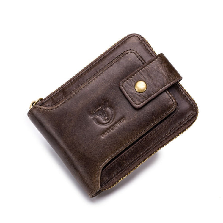 BUFF CAPTAIN 231 First Layer Cowhide Zipper Wallet Horizontal Leather Multiple-Card Thicken Album Wallet(Brown)