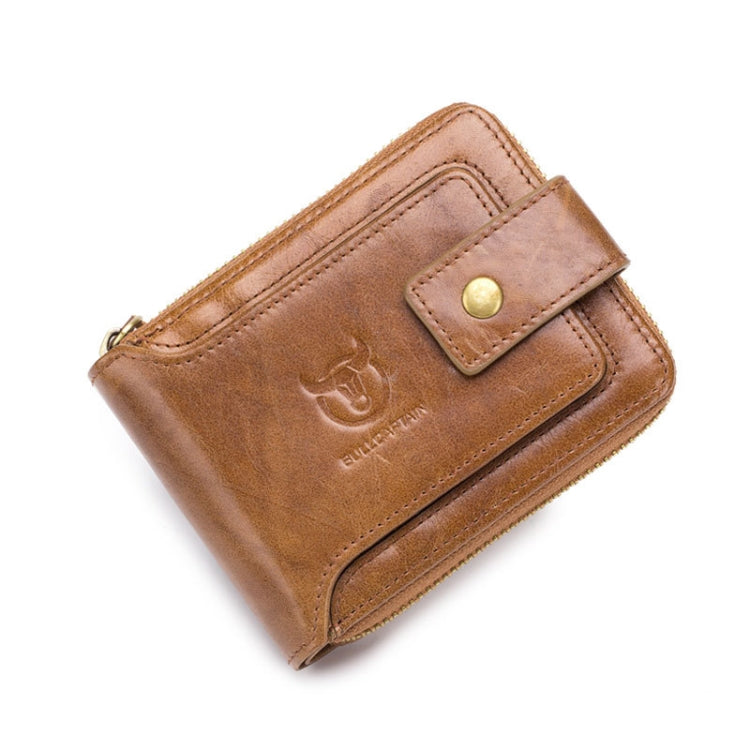BUFF CAPTAIN 231 First Layer Cowhide Zipper Wallet Horizontal Leather Multiple-Card Thicken Album Wallet(Yellow Brown)