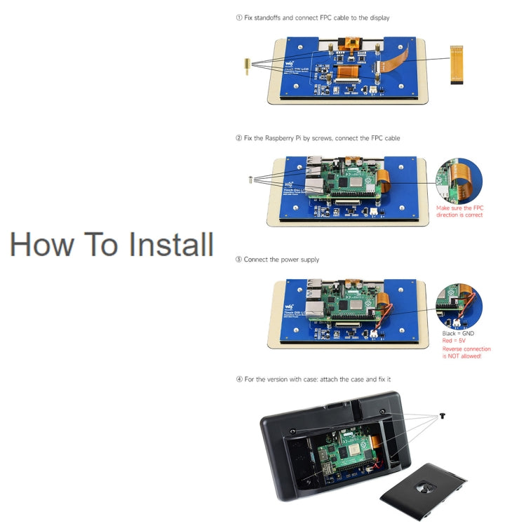 Waveshare 7 inch 800×480 IPS Capacitive Touch Display, DSI Interface, 5-Point Touch without Case