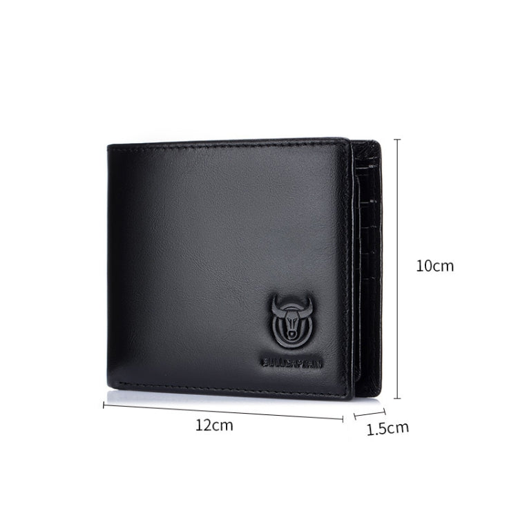 BULL CAPTAIN 05 Men Leather Wallet Anti-Theft Multi-Card Bit Soft Cowhide Wallet, Colour: Red