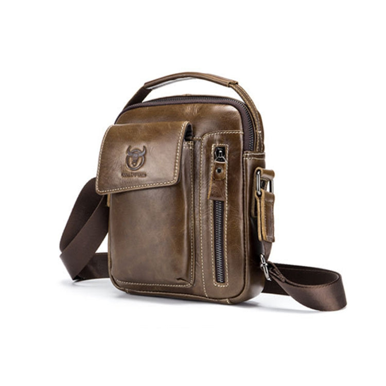 BULL CAPTAIN 037 First-Layer Cowhide Messenger Bag Male Soft Leather Shoulder Bag(Chestnut Brown)