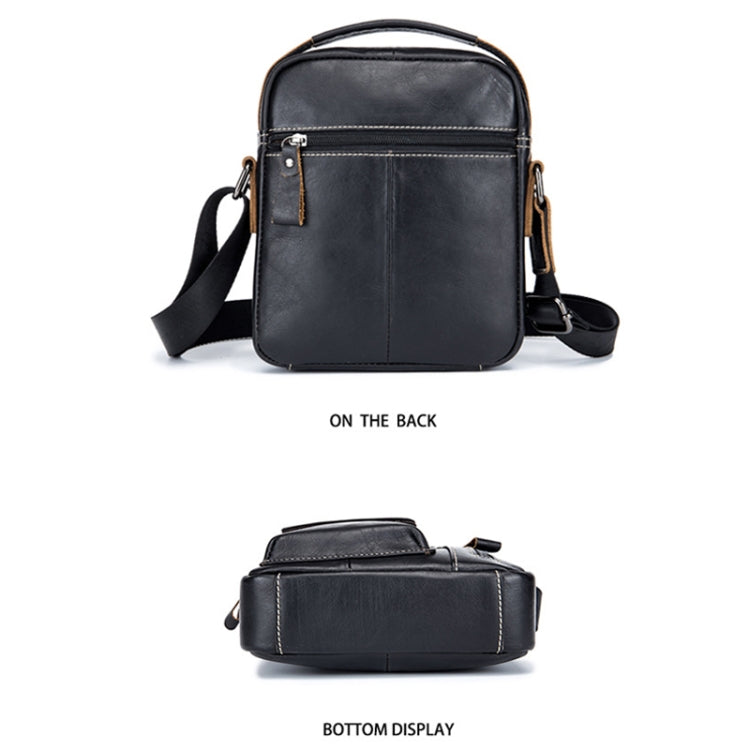 BULL CAPTAIN 037 First-Layer Cowhide Messenger Bag Male Soft Leather Shoulder Bag(Chestnut Brown)