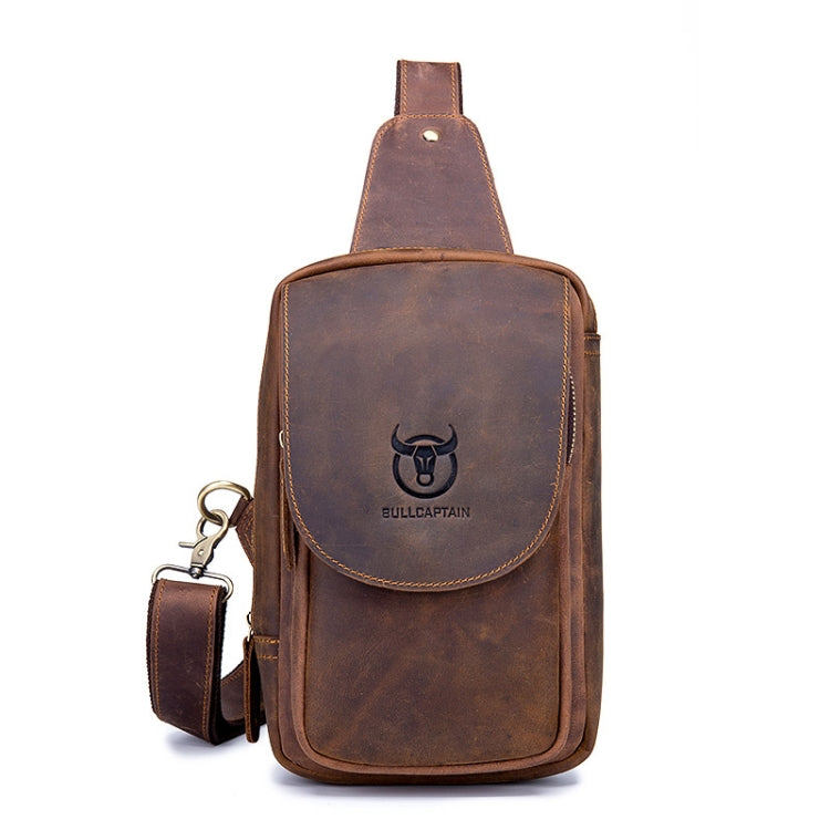 BULL CAPTAIN 133 Men Leather Retro Shoulder Bag Diagonal Leather Bag(Brown)
