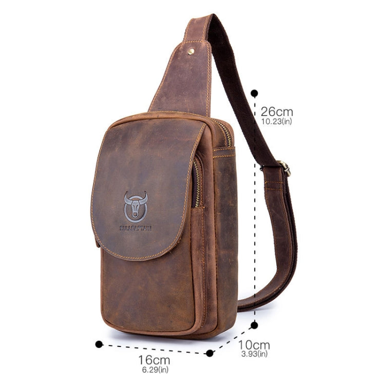 BULL CAPTAIN 133 Men Leather Retro Shoulder Bag Diagonal Leather Bag(Brown)