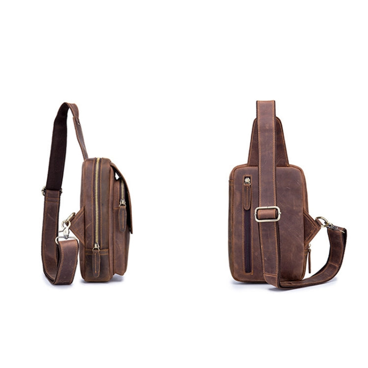 BULL CAPTAIN 133 Men Leather Retro Shoulder Bag Diagonal Leather Bag(Brown)