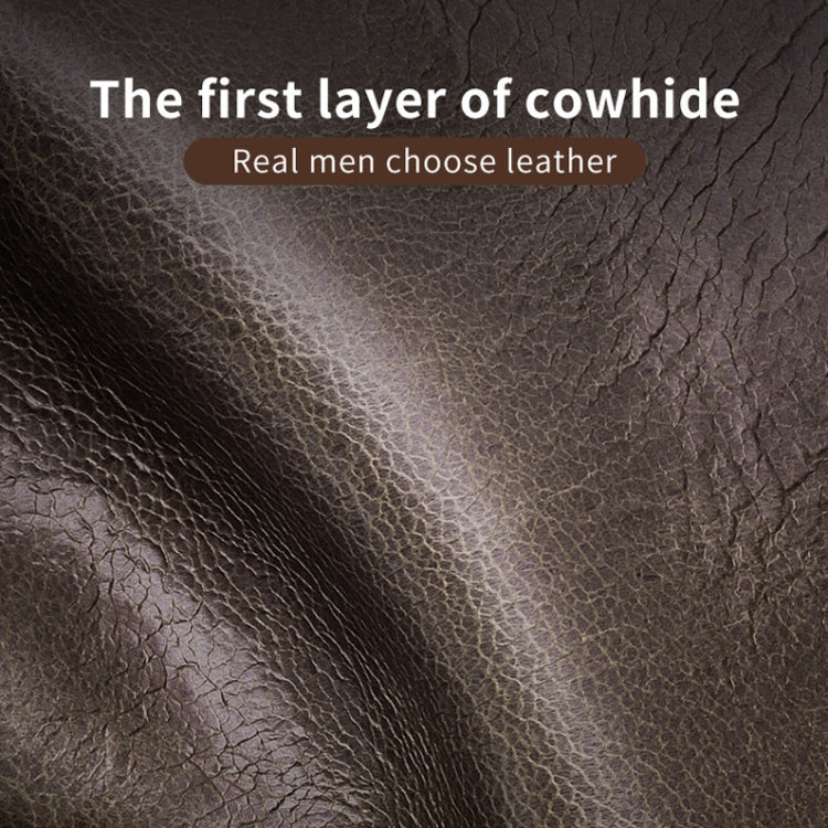 BULL CAPTAIN 037 First-Layer Cowhide Men Leather Wallet Driver License Coin Purse(Yellow Brown)
