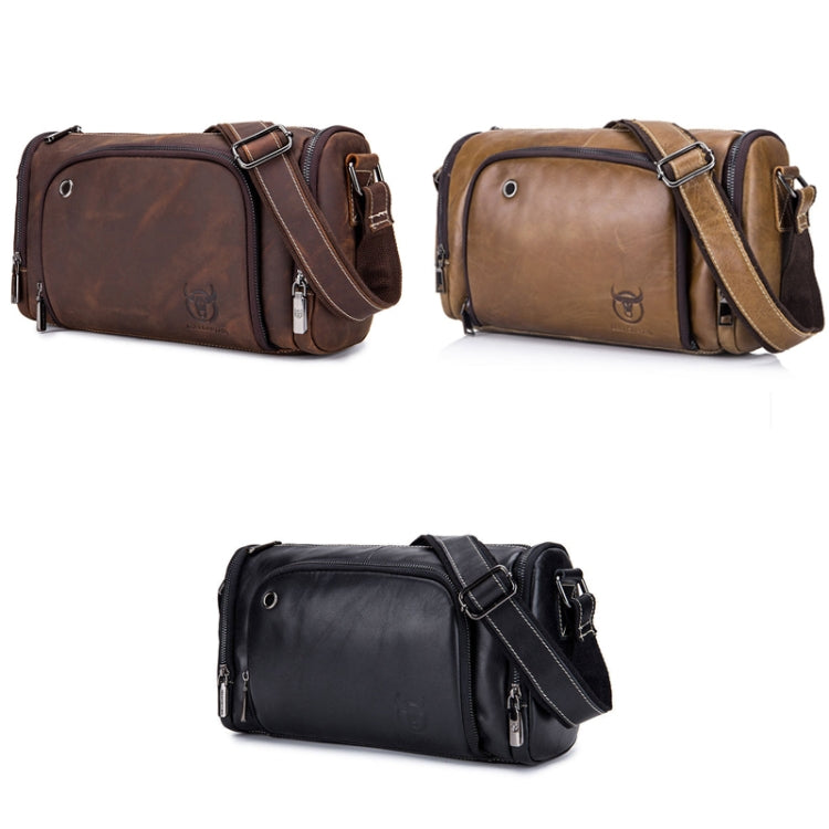 BULL CAPTAIN HKDJB--001 Cowhide Messenger Bag Sports Men Single-shoulder Bag, Colour: Yellow