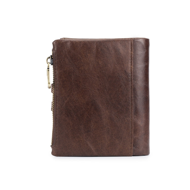 BULL CAPTAIN 021 Leather Men Vertical Wallet Short Multi-Function Wallet(Black)