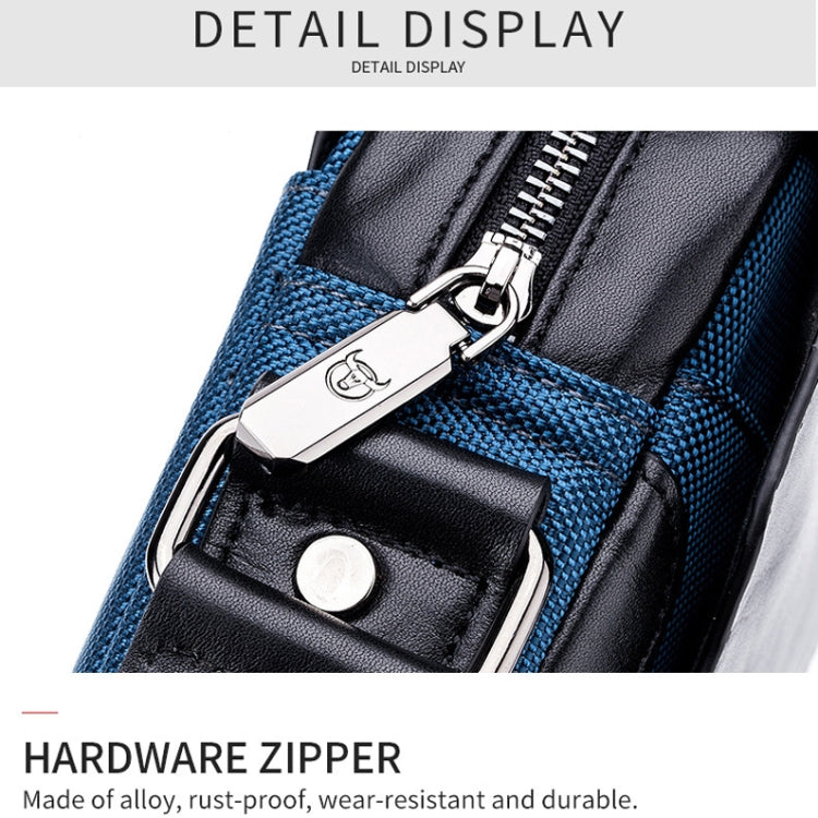 BULL CAPTAIN 999 Men Leather Diagonal Bag First-Layer Cowhide Multi-Function Shoulder Bags(Navy Blue)