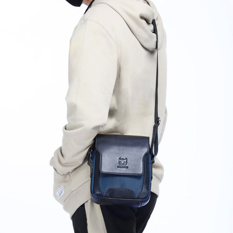 BULL CAPTAIN 999 Men Leather Diagonal Bag First-Layer Cowhide Multi-Function Shoulder Bags(Black)