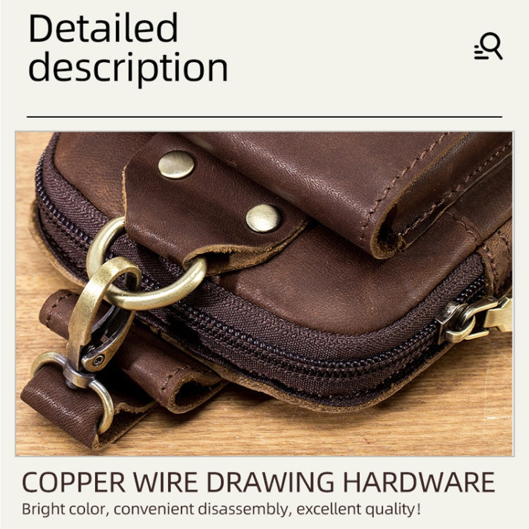 BULL CAPTAIN 028 Multi-Function Cattle Leather Waist Bag Magnetic Buckle Mobile Phone Belt Bag(Yellow Brown)