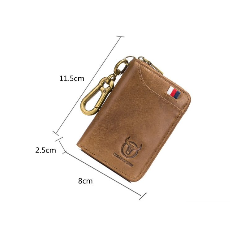 BULL CAPTAIN 474 Multifunctional Leather Coin Purse Hanging Waist Anti-Brush Key Bag, Colour: Blue