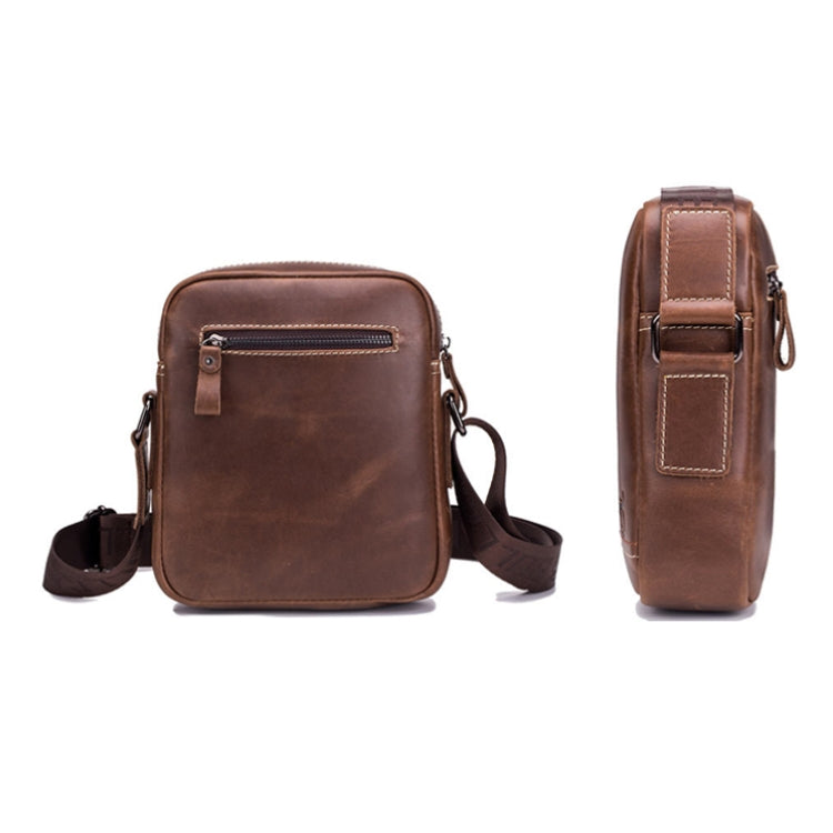 BULL CAPTAIN 228 Men Leather Shoulder Bag First-Layer Cowhide Casual Mini Diagonal Bag(Brown)