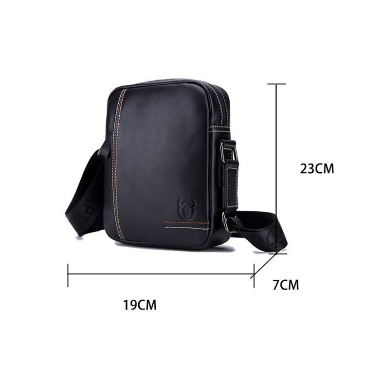 BULL CAPTAIN 228 Men Leather Shoulder Bag First-Layer Cowhide Casual Mini Diagonal Bag(Brown)