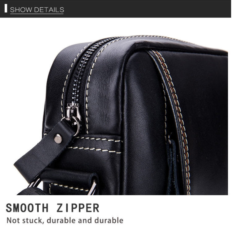BULL CAPTAIN 228 Men Leather Shoulder Bag First-Layer Cowhide Casual Mini Diagonal Bag(Brown)